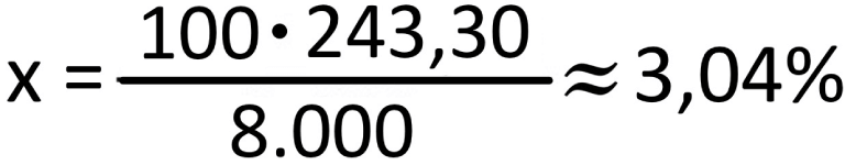 Operación matemática para calcular el porcentaje de rentabilidad
